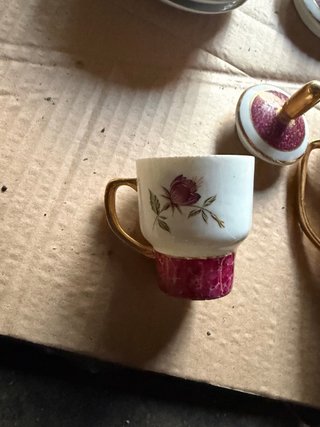 Juego de café Limoges dorado porcelana