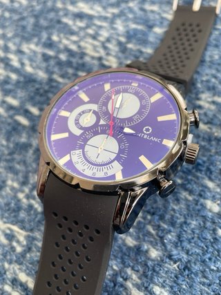Reloj Montblanc Cuarzo Correa Caucho Negro