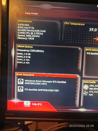 kit pc base: gigabyte H370-HD3 + intel G5400 + psu