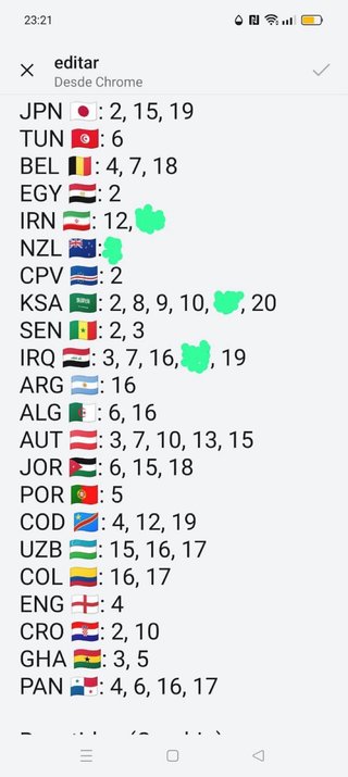 Cartas Mundial Fútbol 2026