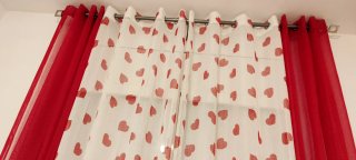 Set di 4 tende con cuori