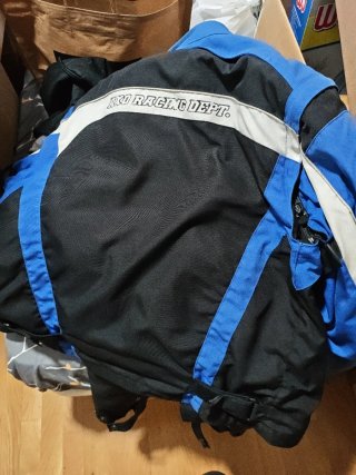 Chaqueta Moto Talla L Azul y Negra