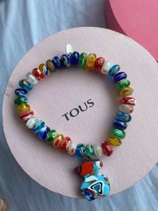 Pulsera Tous Cristal Murano Oso Multicolor