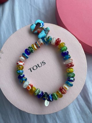 Pulsera Tous Cristal Murano Oso Multicolor
