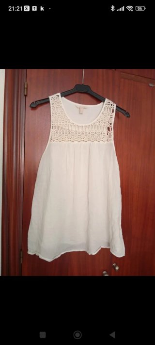 Blusa Springfield Talla 40 Encaje color crudo