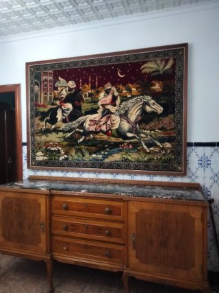 Comedor completo madera y mármol