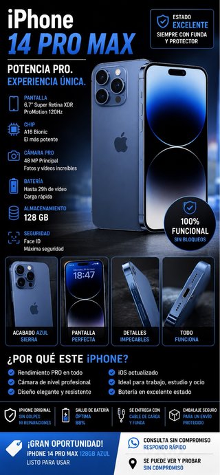 iPhone 14 Pro Max 128GB Azul