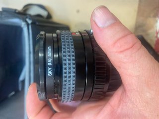 Cámara analógica Ricoh kR-10x + 3 objetivos + fund