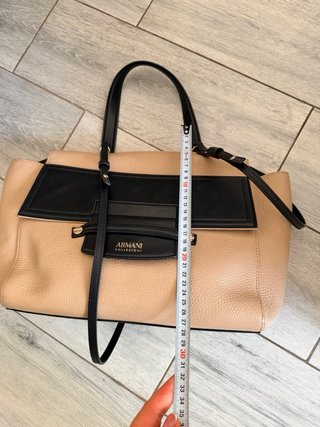 Bolso Armani Collezioni Piel Beige y Negro