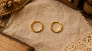Pareja Anillos Acero Baño Oro 18K