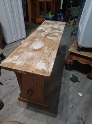 Banco decorativo madera maciza artesanal
