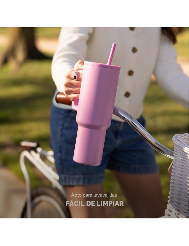 Simple Modern Vaso Térmico Lila con Asa