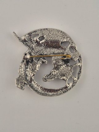 Lote 2 broches dragón azul y plata
