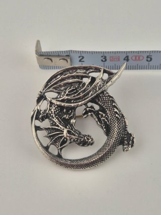 Lote 2 broches dragón azul y plata
