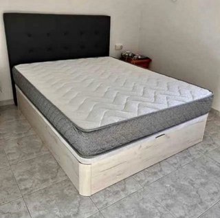 Canapé abatible madera beige y marrón