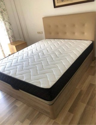 Canapé abatible madera beige y marrón