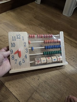 Ábaco Educativo Madera Reloj ¡Nuevo!