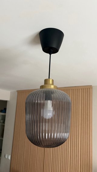 Lámpara IKEA SOLKLINT cristal y metal