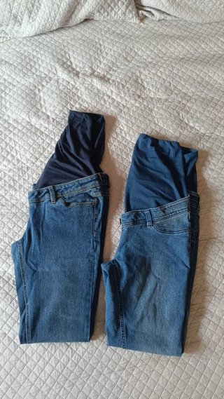 2 Pantalones premamá vaqueros talla M