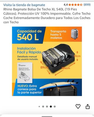 Bolsa Baca Coche Rhino Bagmate XL 540L