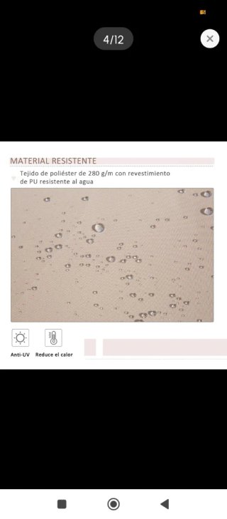Toldo retráctil beige para jardín