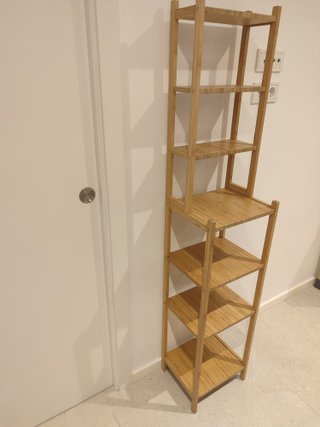 Conjunto de muebles de bambú para el baño
