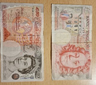 2 Billetes 50 Libras Esterlinas Bank of England