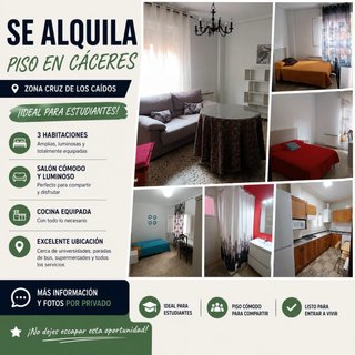 Se alquila piso cruz de los caídos