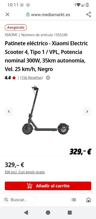 Patinete Eléctrico Xiaomi Scooter 4