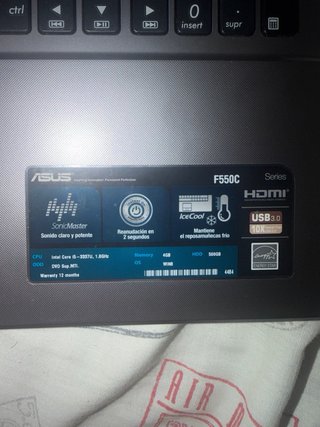 Portátil Asus F550C Gris