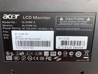 Monitor Acer AL1916W 19 Negro/Plata