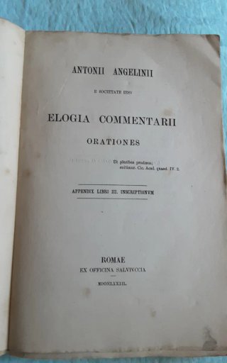 Libro Antico Elogia Commentarii