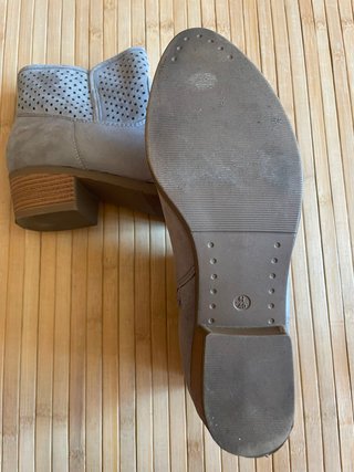 Botines grises ante mujer talla 40 con cremallera