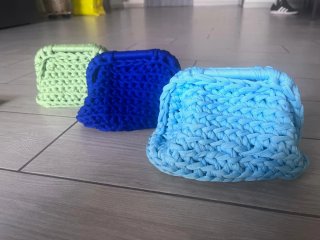Tre Clutch bags realizzate a mano