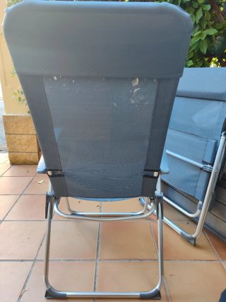 4 Sillas Camping Reclinables Tela y Metal