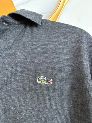 Polo Lacoste Vintage XXL Grigio Antracite Cotone