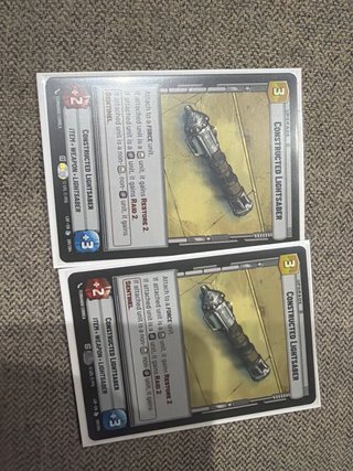 2x Constructed Lightsaber Star Wars CCG Cards