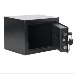 Caja Fuerte Negra con Llave y Teclado