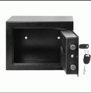 Caja Fuerte Negra con Llave y Teclado