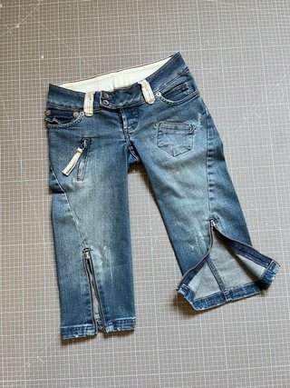 Pantalones vaqueros 3/4 con cremalleras, Colcci XS