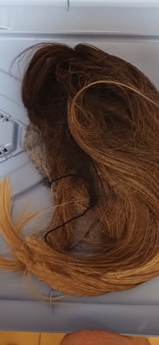 Peluca pelo natural castaño degradado