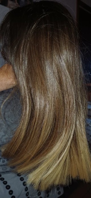 Peluca pelo natural castaño degradado