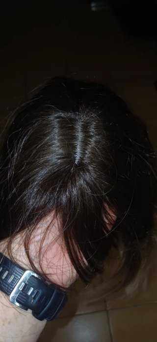 Peluca pelo natural castaño degradado