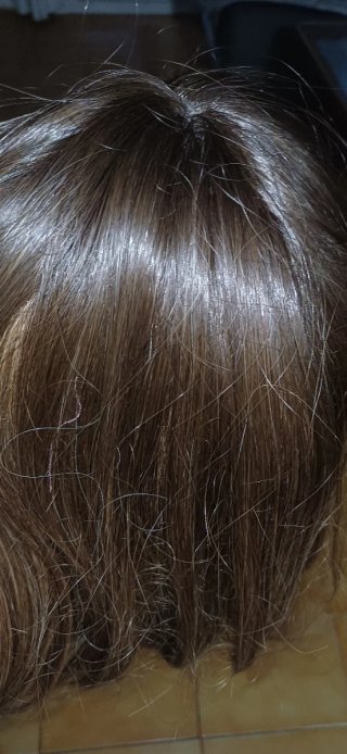 Peluca pelo natural castaño degradado