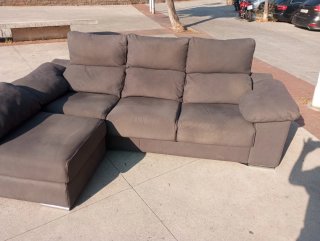Sofá modular marrón tela
