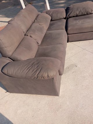 Sofá modular marrón tela