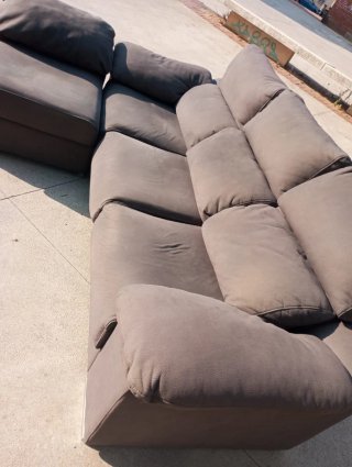 Sofá modular marrón tela