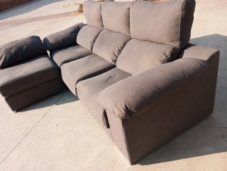 Sofá modular marrón tela