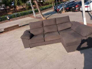 Sofá modular marrón tela