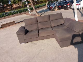 Sofá modular marrón tela